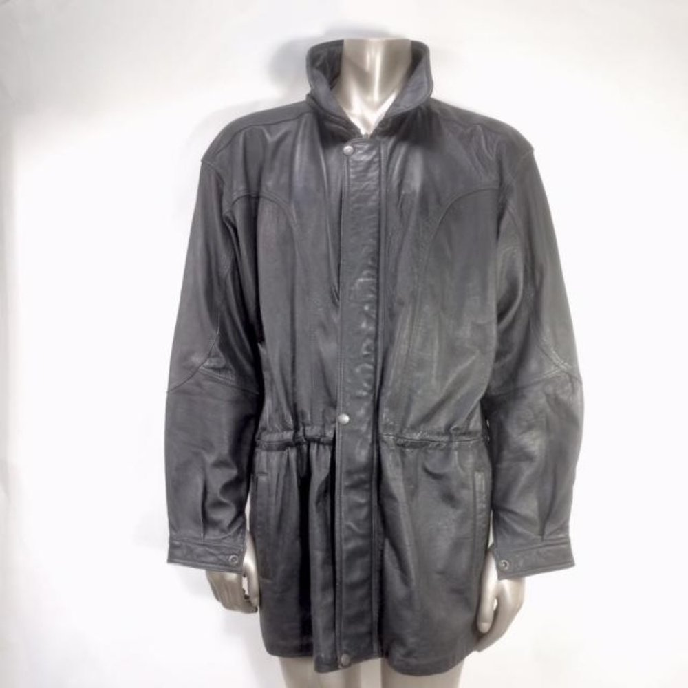 Vintage Dior Men's Parka Leather Jacket